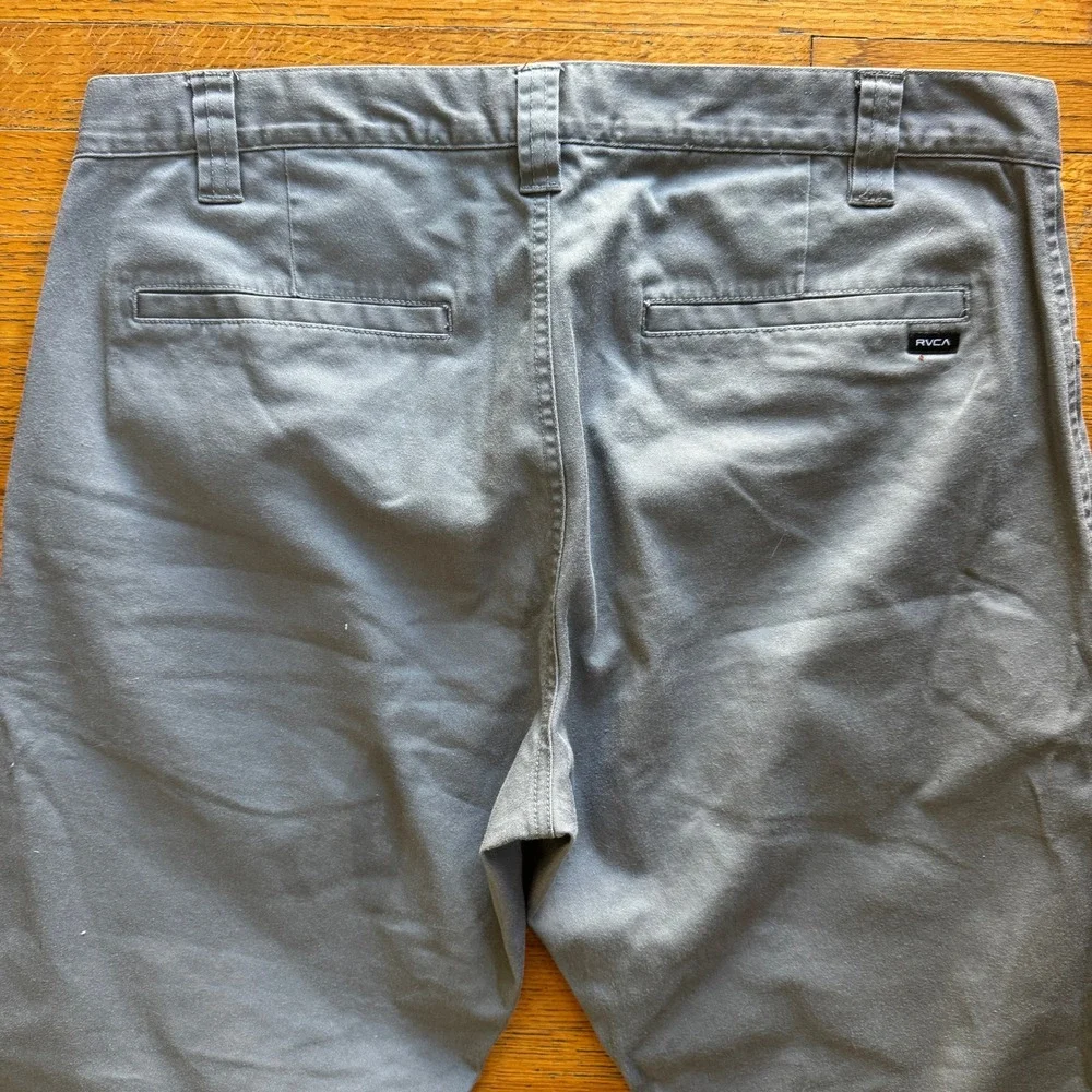 RVCA Mens Gray Flat Front Chino Pants Size 36‎ Casual Office Wear Weekend